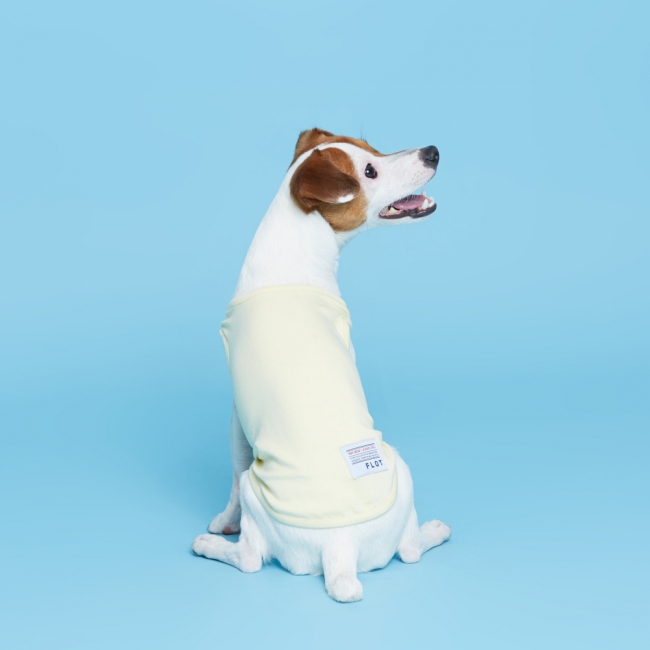 플로트 민소매 티셔츠 강아지옷 | 옐로우